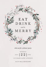 Holiday wreath - Christmas Invitation